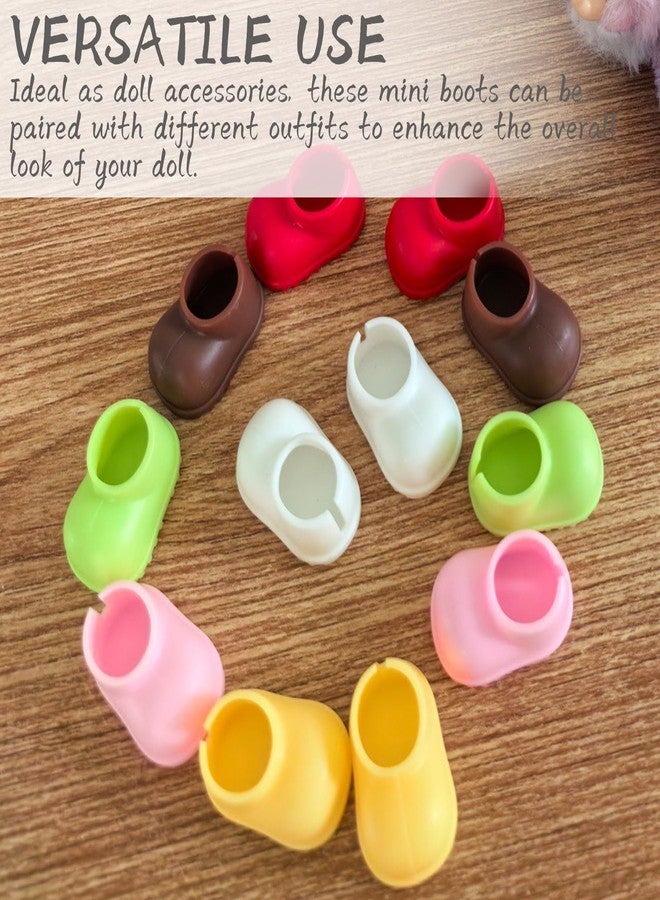 Roioiow 8 Pair 17cm Doll Shoes - Fashionable Mini Boots for 6.7in Dolls, Assorted Colors, PVC Material,Doll Accessories - Image 3